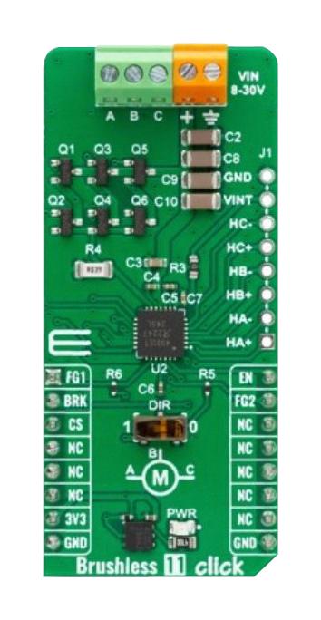 MIKROELEKTRONIKA MIKROE-5865 Add-On Board, Brushless 11 Click, mikroBUS MCU Development Boards