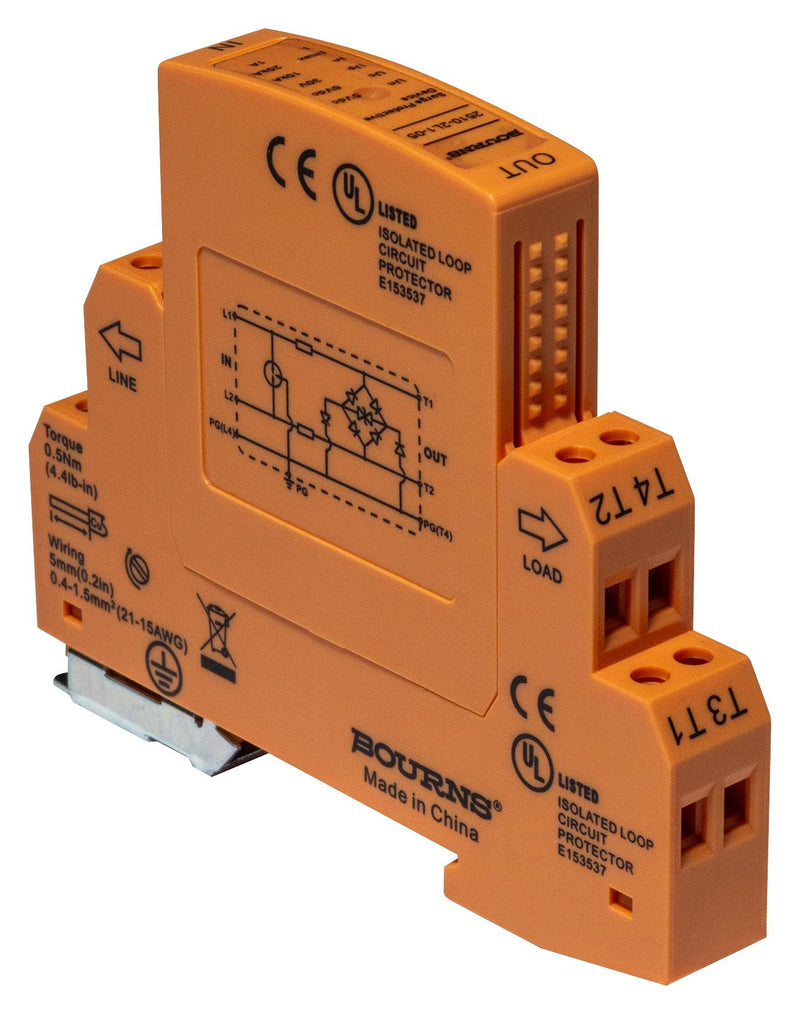 BOURNS 2510-2L1-24 Line Protector, 20 kA, 33 VDC, DIN Rail, 2510 Series