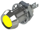 MARL 512-521-23 LED Panel Mount Indicator, Smoked Lens, Yellow, 28 VDC, 12.7 mm, 20 mA, 600 mcd, IP67