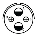 ITT CANNON CA3100E16-9SBF80-05 Circular Connector, CA Series, MIL-DTL-5015 Series, Wall Mount Receptacle, 4 Contacts, Crimp Socket