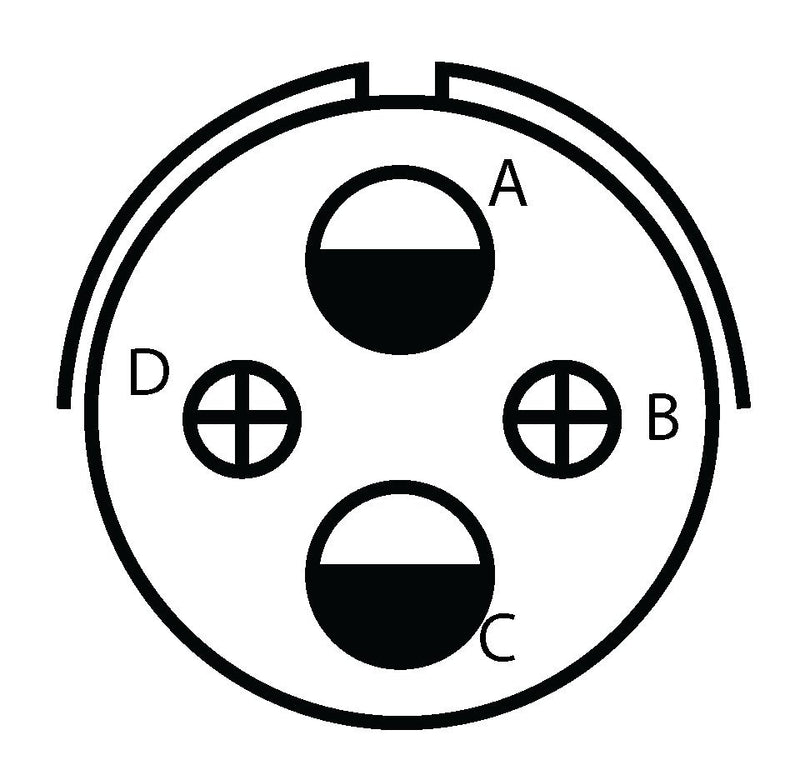 ITT CANNON CA3100E16-9SBF80-05 Circular Connector, CA Series, MIL-DTL-5015 Series, Wall Mount Receptacle, 4 Contacts, Crimp Socket