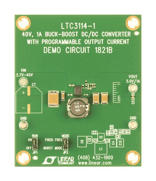 ANALOG DEVICES DC1821B Demonstration Board, LTC3114EDHC-1, Synchronous Buck-Boost Converter
