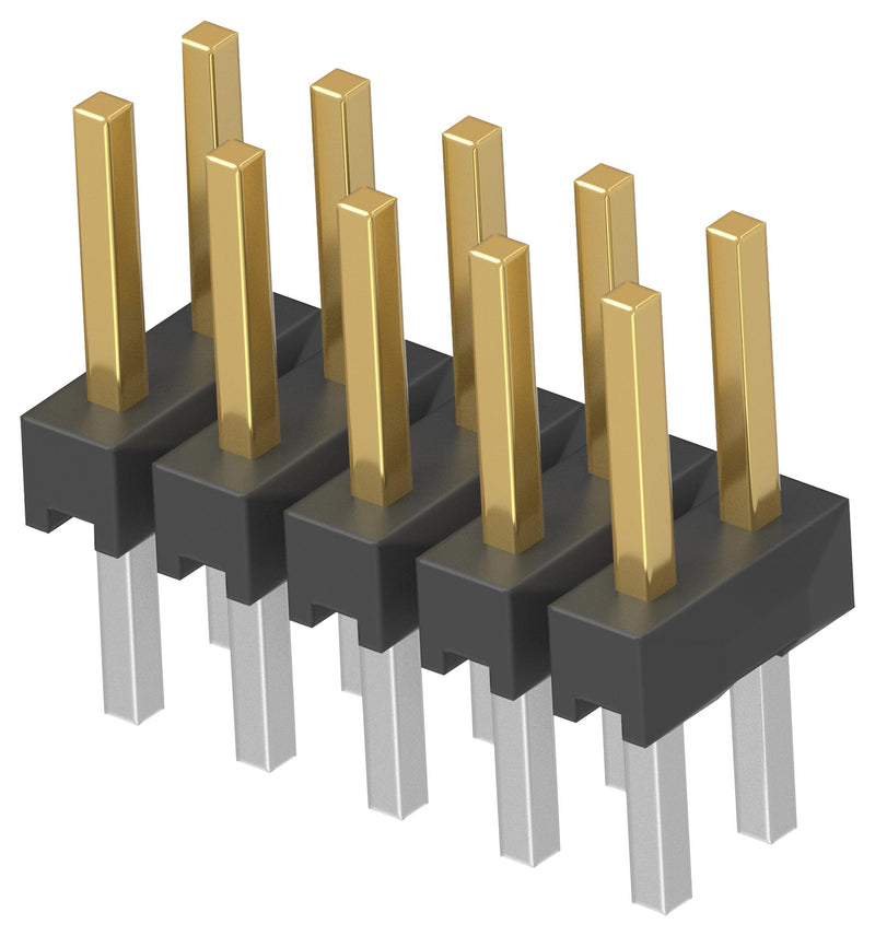TE CONNECTIVITY 2MM-HB-D05-VT-02-H-TB Pin Header, Board-to-Board, 2 mm, 2 Rows, 10 Contacts, Through Hole Straight, 2MM-HB Series