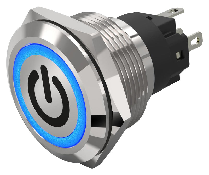 EAO 82-6151.1124.B002 Vandal Resistant Switch, Standby, 82 Series, 22 mm, SPDT, Momentary, Round Flat Flush, Natural