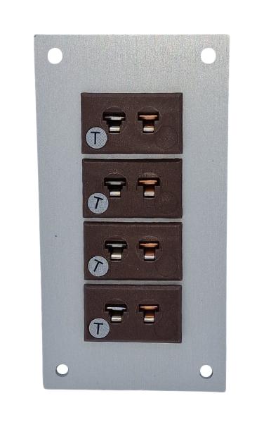 LABFACILITY IM-T-FF + FMP-4 Thermocouple Connector, 45 x 85mm Panel, Miniature, T, Socket, 4Way, Brown, IEC, Fascia Mount