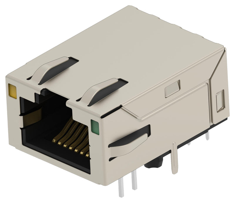 TE CONNECTIVITY 2489102-2 Modular Connector, GO/Y LED, RJ45 Jack, 1 x 1 (Port), 8P8C, Cat5e, Through Hole Mount