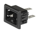 SCHURTER 3-142-767 IEC Power Connector, IEC Socket Outlet, 10 A, 250 VAC, Quick Connect, Panel Mount, Snap-In