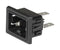 SCHURTER 3-142-768 IEC Power Connector, IEC Socket Outlet, 10 A, 250 VAC, Quick Connect, Panel Mount, Snap-In