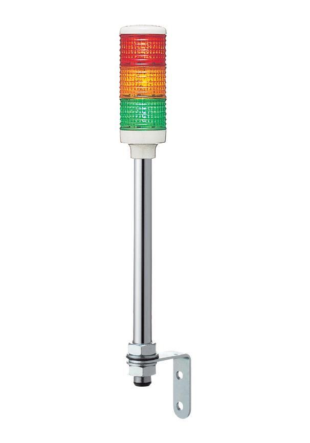SCHNEIDER ELECTRIC XVC4B3 Beacon, LED, Green, Orange, Red, Steady, 24VDC, IP23, IP54, 40mm Dia., 473.5mm Height