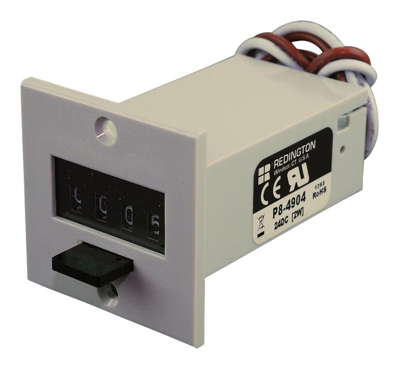 TRUMETER P8-4904 Counter, Pushbutton Reset, Panel Mount, 4 Digit, 4 mm H, 24 VDC, -26 to 60 &deg;C