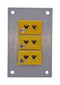 LABFACILITY AM-K-FF + FMP-3 Thermocouple Connector, 45 x 70mm Panel, Miniature, K, Socket, 3Way, Yellow, ANSI, Fascia Mount