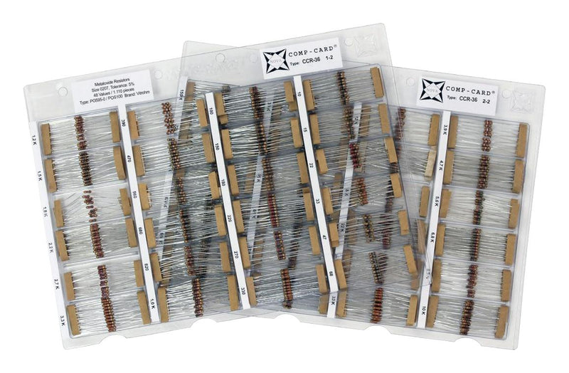 NOVA CCR-36 Resistor Kit, 1110-Pcs, 48 Value, 10 Ohm to 1Mohm, Metal Oxide Through Hole Resistors