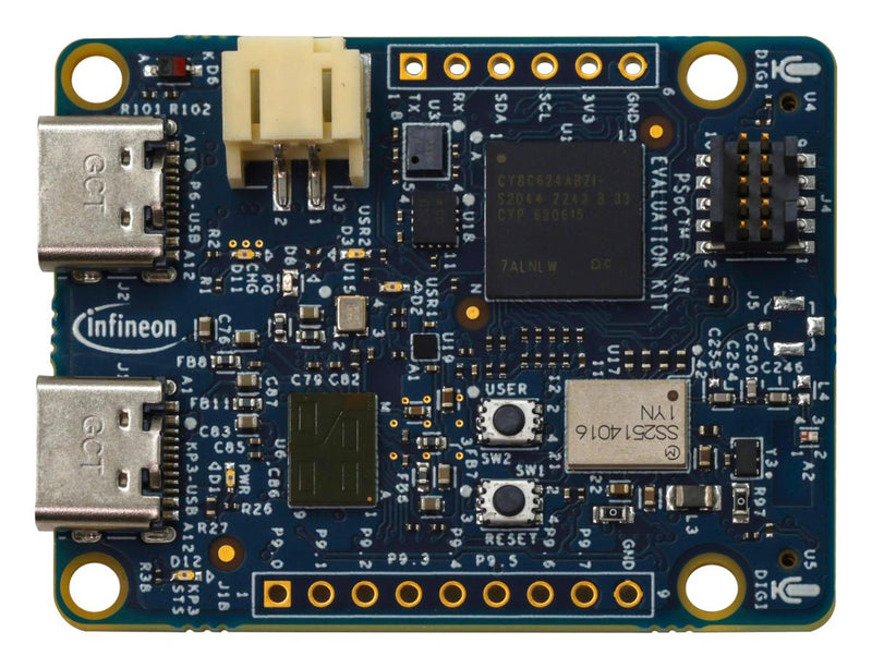 INFINEON CY8CKIT-062S2-AI Evaluation Board, CY8C624ABZI-S2D44, CYW43439, PSoC 62/AIROC Family, ARM Cortex-M0+/M4F, 32bit