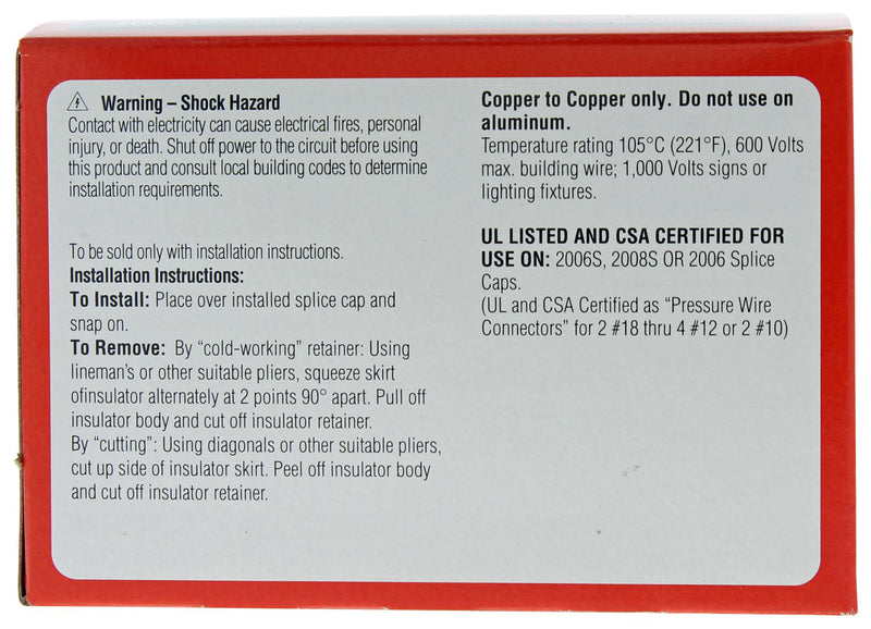 Ideal 2007 2007 Splice CAP Insulator 100/PK New