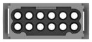 TE CONNECTIVITY T2111122101-007. HEAVY DUTY INSERT, PLUG, 12POS, 14AWG