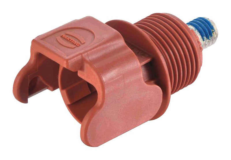 HARTING 09930010106 Heavy Duty Connector, Red, M8 Bolt, Base, Panel Mount, Top Entry, Nylon (Polyamide) Body, 1 Lever