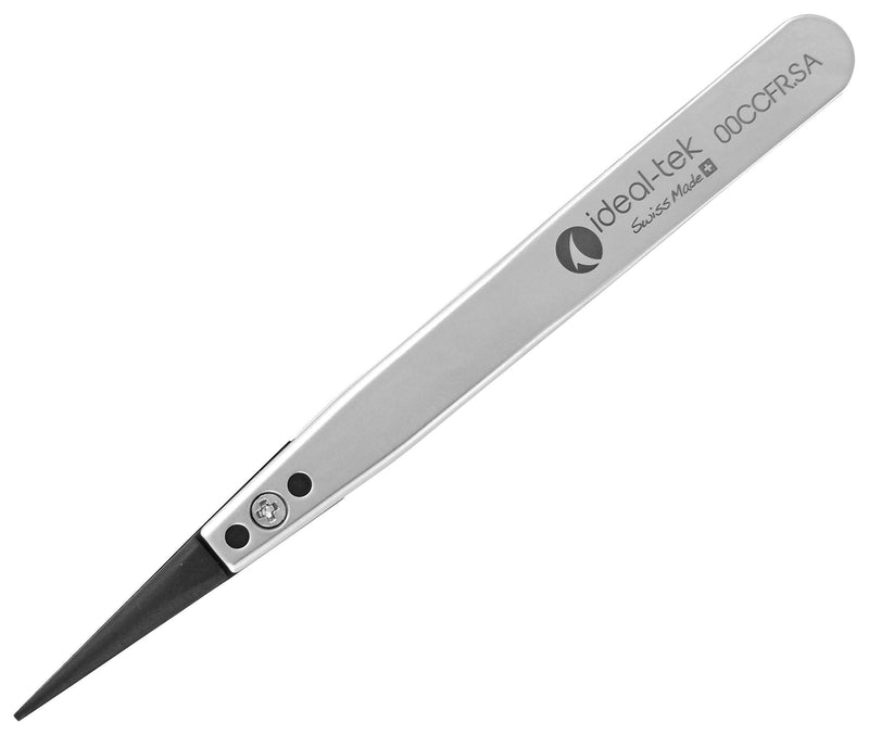 IDEAL-TEK 00CCFR.SA.1.IT 00CCFR.SA.1.IT Tweezer Replaceable Tip ESD Safe Straight Flat 115 mm Stainless Steel Body New