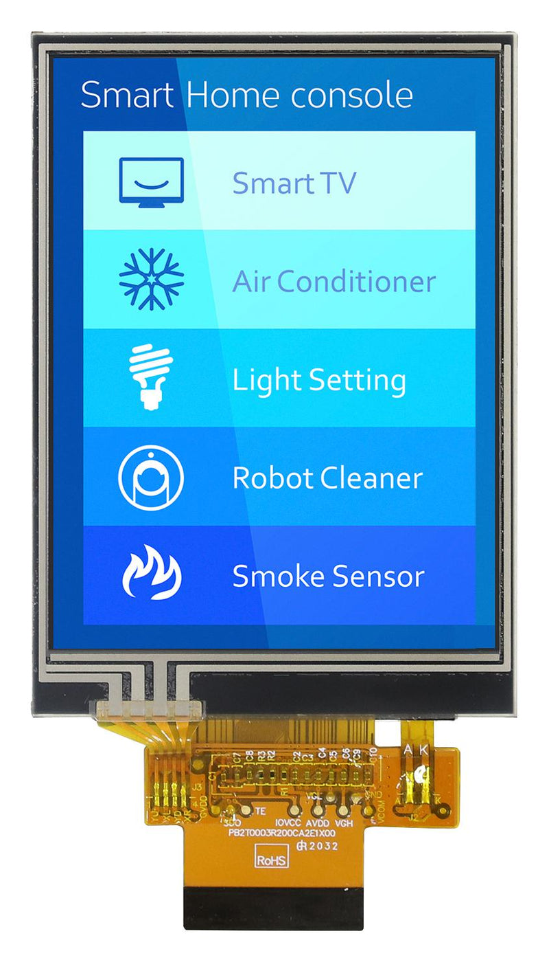 MIDAS DISPLAYS MDT0320ASHHR-MULTI TFT LCD, 3.2 ", 240 x 320 Pixels, Portrait, RGB, 2.8V