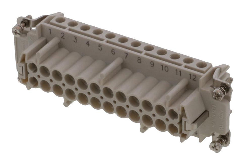 MOLEX 93601-0297 Heavy Duty Connector, Grey, GWconnect 93601 Series, Insert, 24 Contacts, 24B, Receptacle