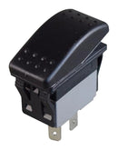 MULTICOMP PRO MPX5-254BNN-NABA-1NN-S Rocker Switch, IP67, (On)-On, DPDT, Non Illuminated, Panel, Snap-In, Black