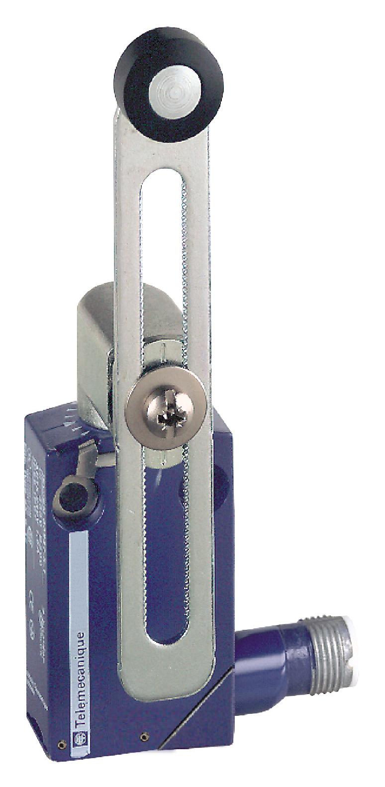 TELEMECANIQUE SENSORS XCMD2145M12 Limit Switch, Roller Lever, SPDT, 1.5 A, 240 V, 0.1 N, OsiSense XC Series