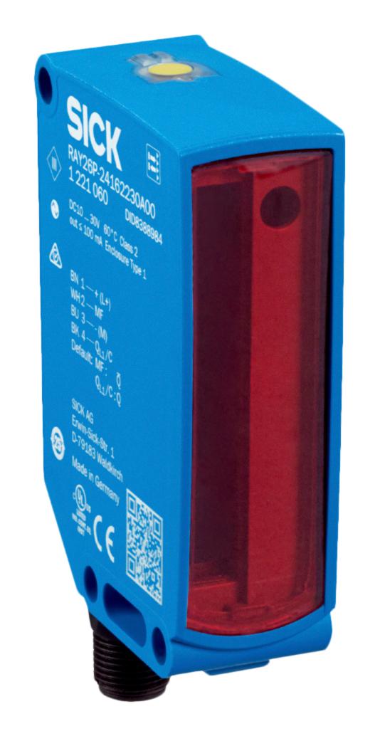 SICK RAY26P-24162330A00 Photoelectric Sensor, 4.5m, Push Pull, NPN / PNP, Autocollimation, Reflex Array, 4 Pin M12 Connector
