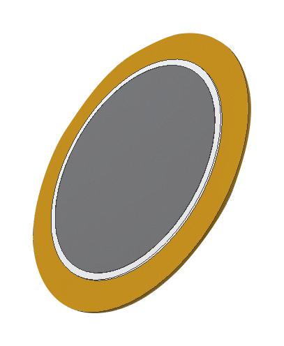 PUI AUDIO AB1541 Piezo Element, Bender, 4.1 kHz, 8000 pF, 15 mm Diameter, 0.18 mm Height, 1 kohm