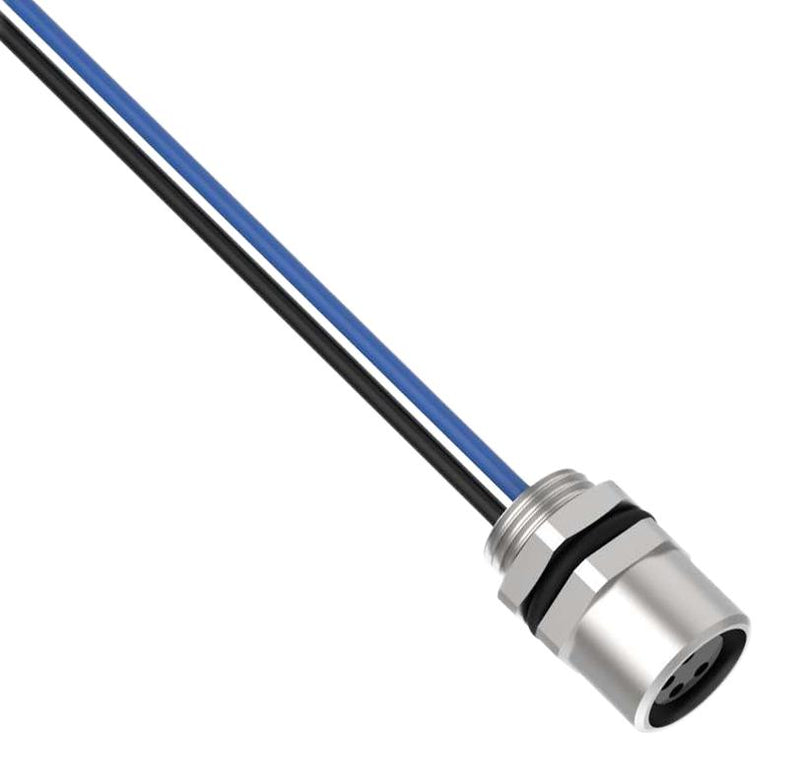 BANNER ENGINEERING BR-M8F4R8-0.5 Sensor Cable, A Code, M8 Receptacle, Free End, 4 Positions, 500 mm, 19.7 ", BR-M8 Series