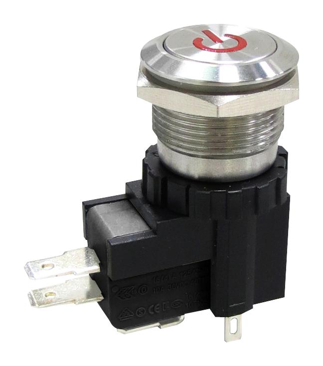 MULTICOMP PRO MPW19-A0F0L324-A1ZB Vandal Resistant Switch, 24 V LED, MP Vandal Resistant Switches Momentary, 19 mm, SPDT, Momentary