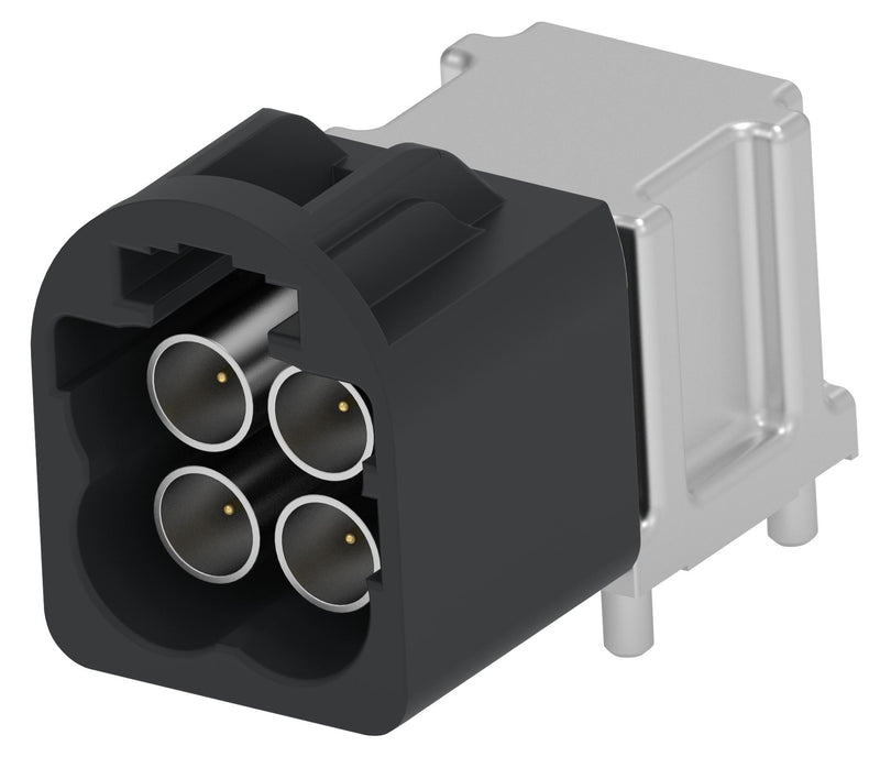 TE CONNECTIVITY 2474520-1 RF / Coaxial Connector, 4Port, Black, Mini FAKRA Coaxial, Right Angle Plug