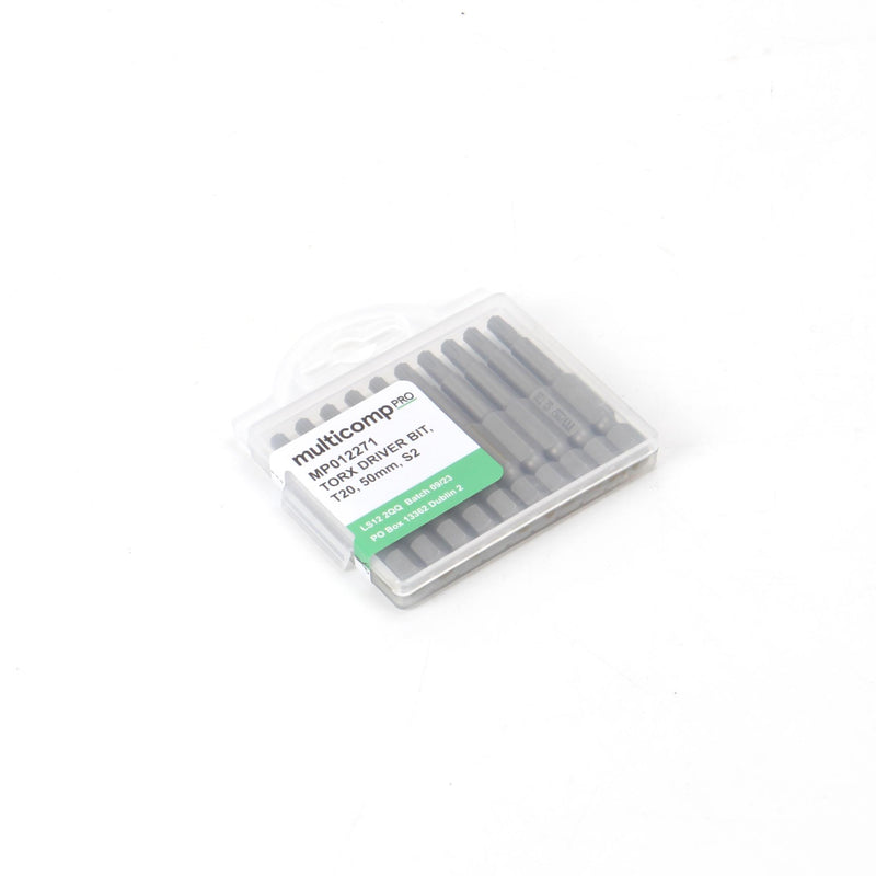 MULTICOMP PRO MP012271 Torx Bit, 10 Pieces of Torx Driver Bits, T20, 50mm, S2
