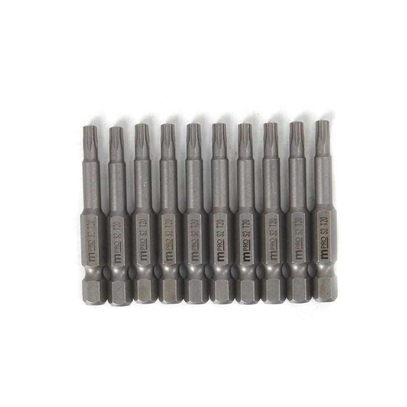 MULTICOMP PRO MP012271 Torx Bit, 10 Pieces of Torx Driver Bits, T20, 50mm, S2