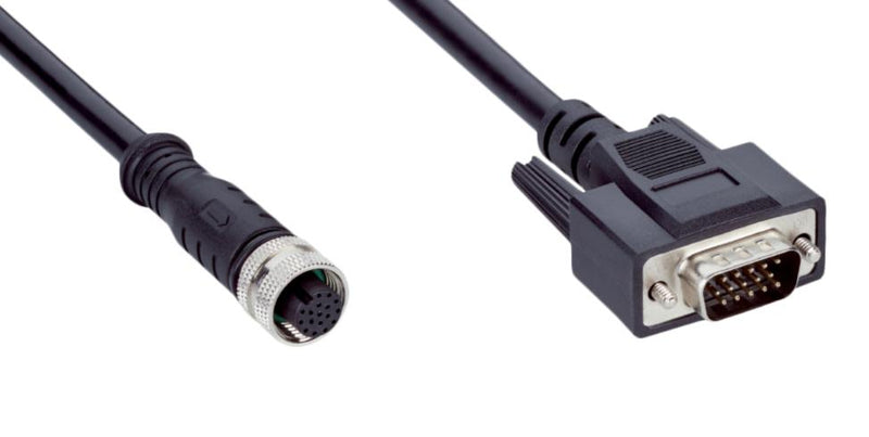 SICK YF2AAD-020VD5MHDAC Sensor Cable, 17Pos/15Pos, M12 Receptacle, D Sub Plug, 2 m, 6.6 ft