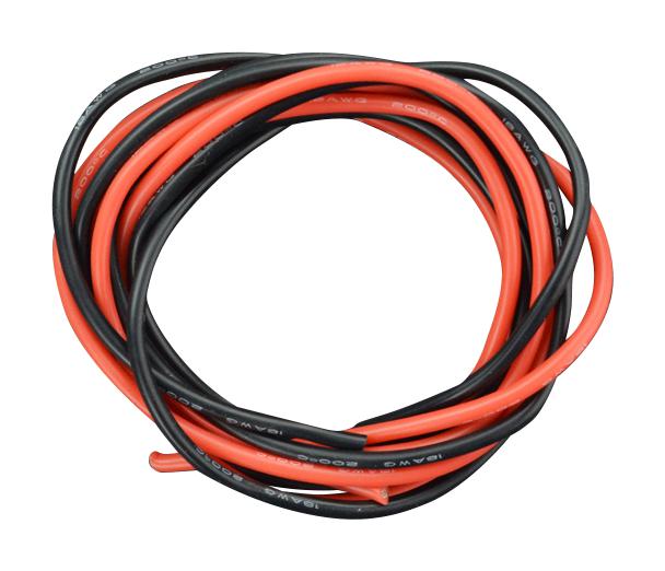 DFROBOT FIT0585 Wire, Silicone, Red, Black, 18 AWG, 0.75 mm&sup2;, 3.28 ft