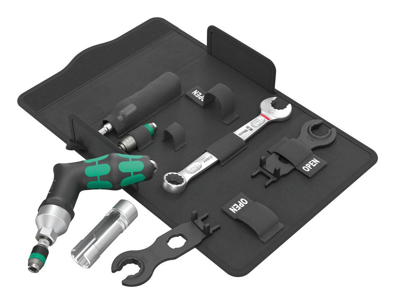 WERA 05136043001 Photovoltaic Mounting Tool Set, 7-Pcs of Adapter, Bit Holder, Hook/Loop Strip, Installation Tool