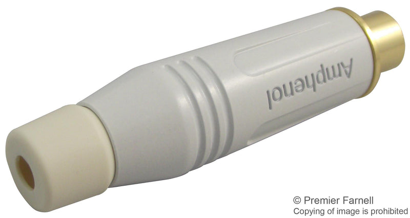 AMPHENOL AUDIO ACJR-WHT RCA (Phono) Audio / Video Connector, 2 Contacts, Socket, Gold Plated Contacts, Metal Body, White GTIN UPC EAN: 884957023950