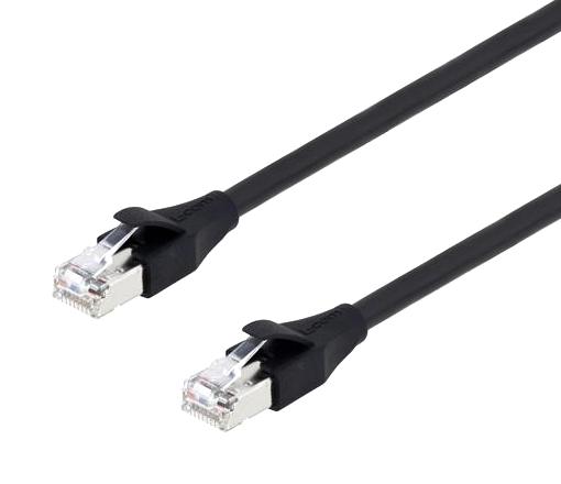 L-COM TRD855HFB-5M Ethernet Cable, Cat5e, RJ45 Plug to RJ45 Plug, UTP (Unshielded Twisted Pair), Black, 5 m, 16.4 ft