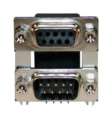 NORCOMP 178-009-313R571 Stacked D Sub Connector, Upper - Receptacle / Lower - Plug, DE, 9 Contacts