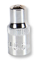MULTICOMP PRO MP14-CRV055 Socket, Hex, 5.5mm, 1/4" Drive Size, Chrome Vanadium, DIN3120