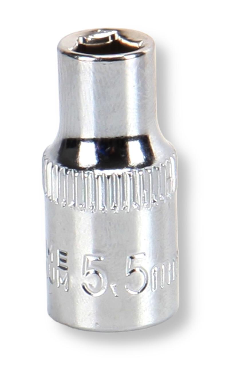 MULTICOMP PRO MP14-CRV055 Socket, Hex, 5.5mm, 1/4" Drive Size, Chrome Vanadium, DIN3120