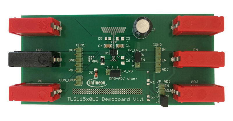 INFINEON TLS115B0LDDEMOBOARDTOBO1 Demonstration Board, TLS115B0LD, 0.15A, Low Dropout Linear Regulator SP001677686