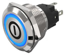 EAO 82-6151.1124.B001 Vandal Resistant Switch, On/Off, 82 Series, 22 mm, SPDT, Momentary, Round Flat Flush, Natural