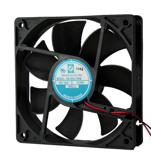 ORION FANS OD1225-24HB02A DC Axial Fan, 24 V, Square, 120 mm, 25 mm, Ball Bearing, 120 CFM