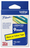 BROTHER TZE-621 Label Printer Tape, Adhesive-Laminated, Black on Yellow, 8 m x 9 mm