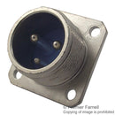 JAEGER 038 351 006 Circular Connector, Standard Series, Panel Mount Receptacle, 3 Contacts, Solder Pin, Metal Body