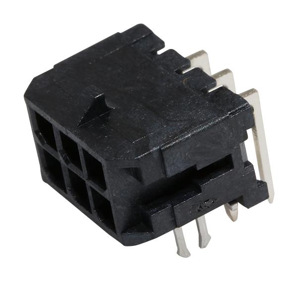 Molex 43045-0623 43045-0623 Pin Header Power 3 mm 2 Rows 6 Contacts Through Hole Right Angle Micro-Fit 3.0 43045