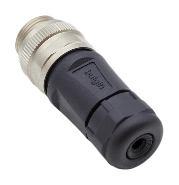 BULGIN LIMITED PXPTPU78FIM04ASTM22 Sensor Connector, Buccaneer Series, 7/8", Male, 4 Positions, Screw Pin, Straight Cable Mount