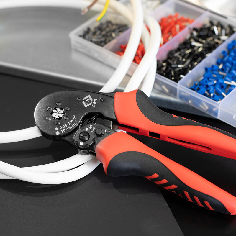 CK TOOLS T3695 Crimp Tool, Ratchet, CK Tool 0.08mm&sup2;-16mm&sup2;/28-6AWG Bootlace Ferrules GTIN UPC EAN: 5013969249194