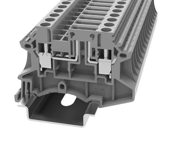 MULTICOMP PRO MP012878 DIN Rail Mount Terminal Block, 2 Ways, 22 AWG, 10 AWG, 6 mm&sup2;, Screw, 20 A