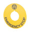 EAO 46-50J.1413 Switch Legend Plate, 60 mm, Yellow, 22 mm Mounting Hole, 46 Series Emergency Stop Switches